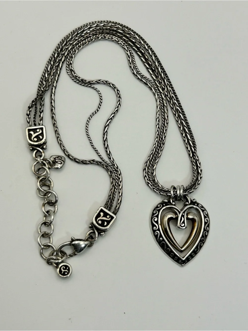 Brighton Ellington Heart Pendant Necklace Silver Plated 18